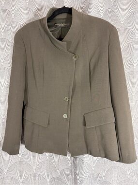 Donna Karan Vintage Moss Green Tailored Blazer